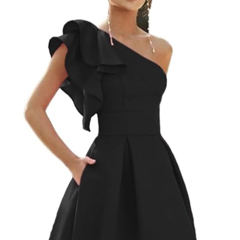 Asymmetrical off shoulder dress